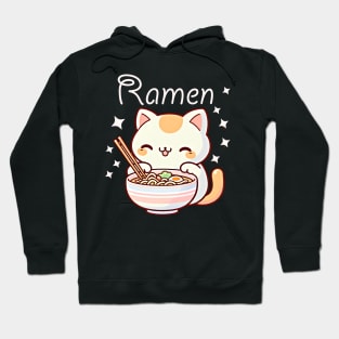 Cute kawaii cat and ramen design Hoodie